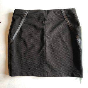 Black Mini Skirt with faux leather pattern